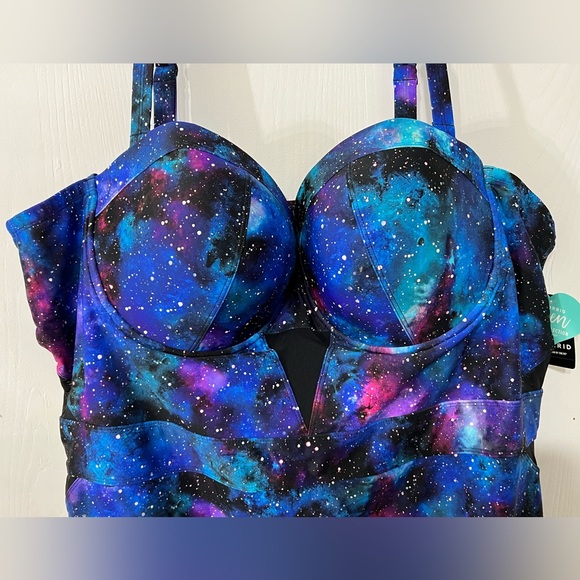 Torrid Galaxy Mesh Cutout Vixen One Piece Swimsuit 6x - Picture 4 of 13